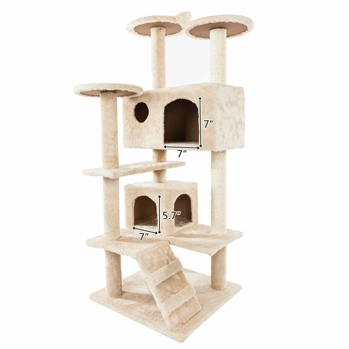 Tour à Chat Sisal Multi-niveaux avec Escalier – 52 pouces