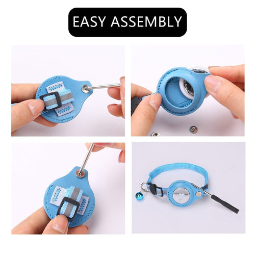 Collier Réfléchissant avec Étui AirTag pour Chat et Chien
