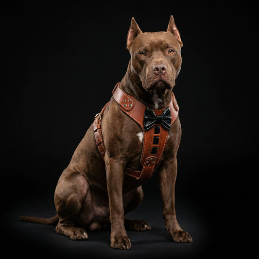 Bestia – Harnais en Cuir "Bowtie" pour Chien
