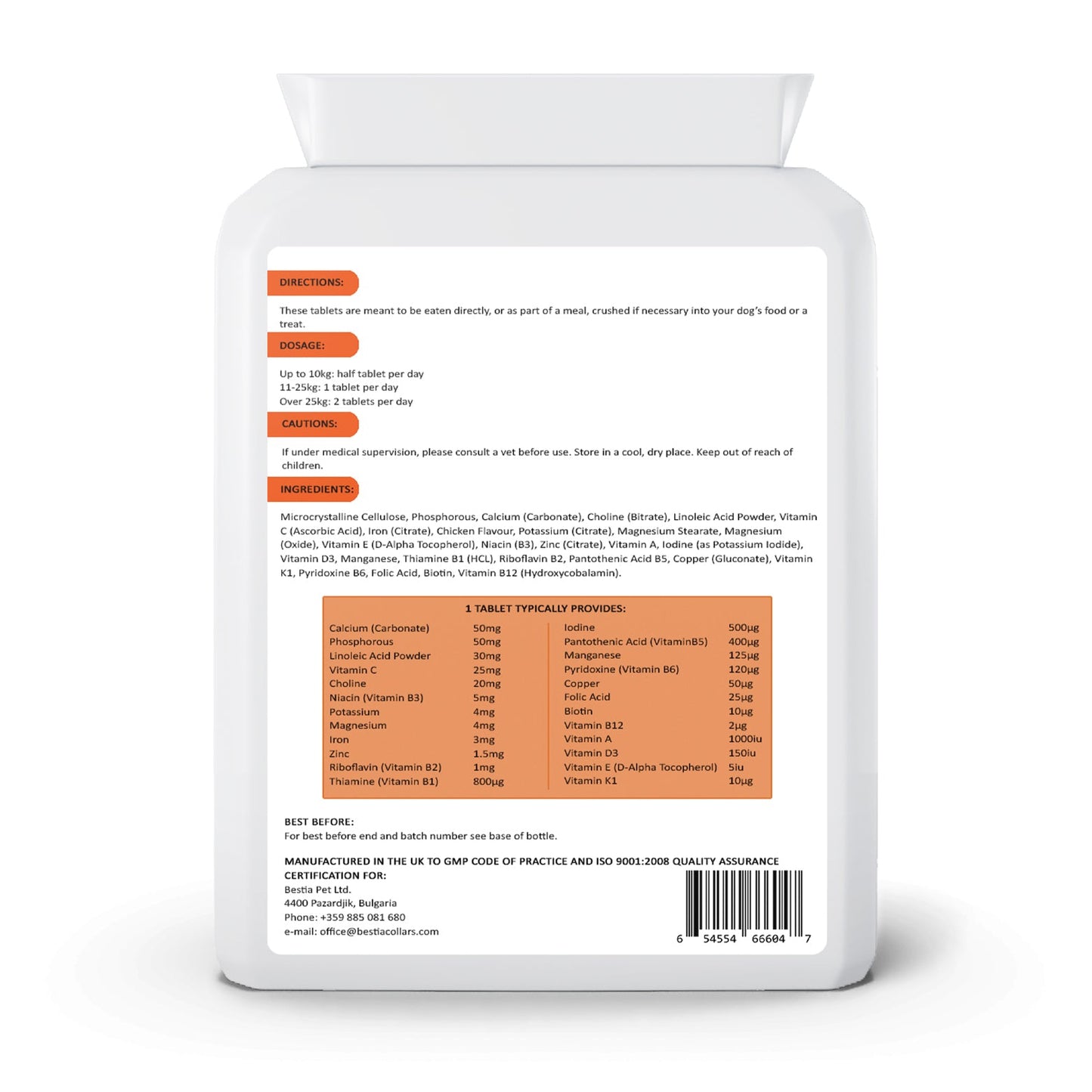 Bestia Dog Sport – VitaMAX Multivitamines & Minéraux pour Chien (comprimés)