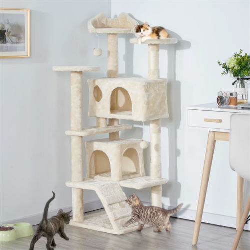 Tour à Chat Sisal Multi-niveaux avec Escalier – 52 pouces