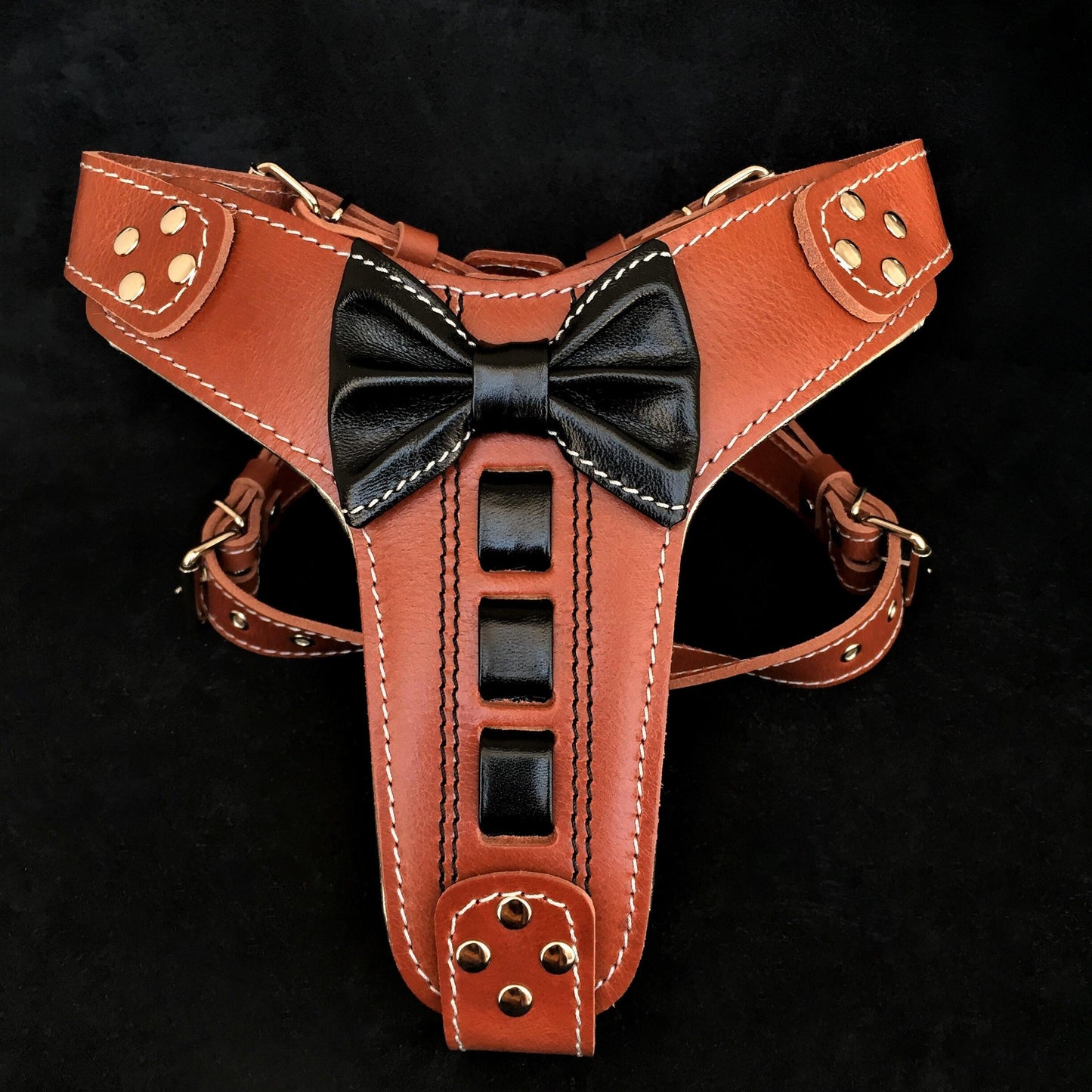 Bestia – Harnais en Cuir "Bowtie" pour Chien