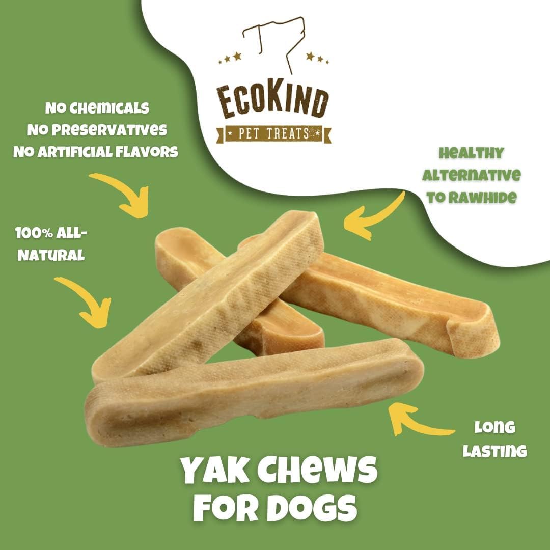 EcoKind – Friandise Naturelle au Fromage de Yak Himalayen pour Chien (Grand, 4 pcs)
