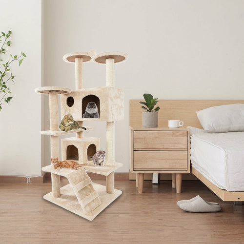Tour à Chat Sisal Multi-niveaux avec Escalier – 52 pouces