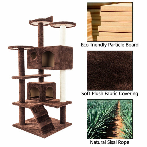 Tour à Chat Sisal Multi-niveaux avec Escalier – 52 pouces