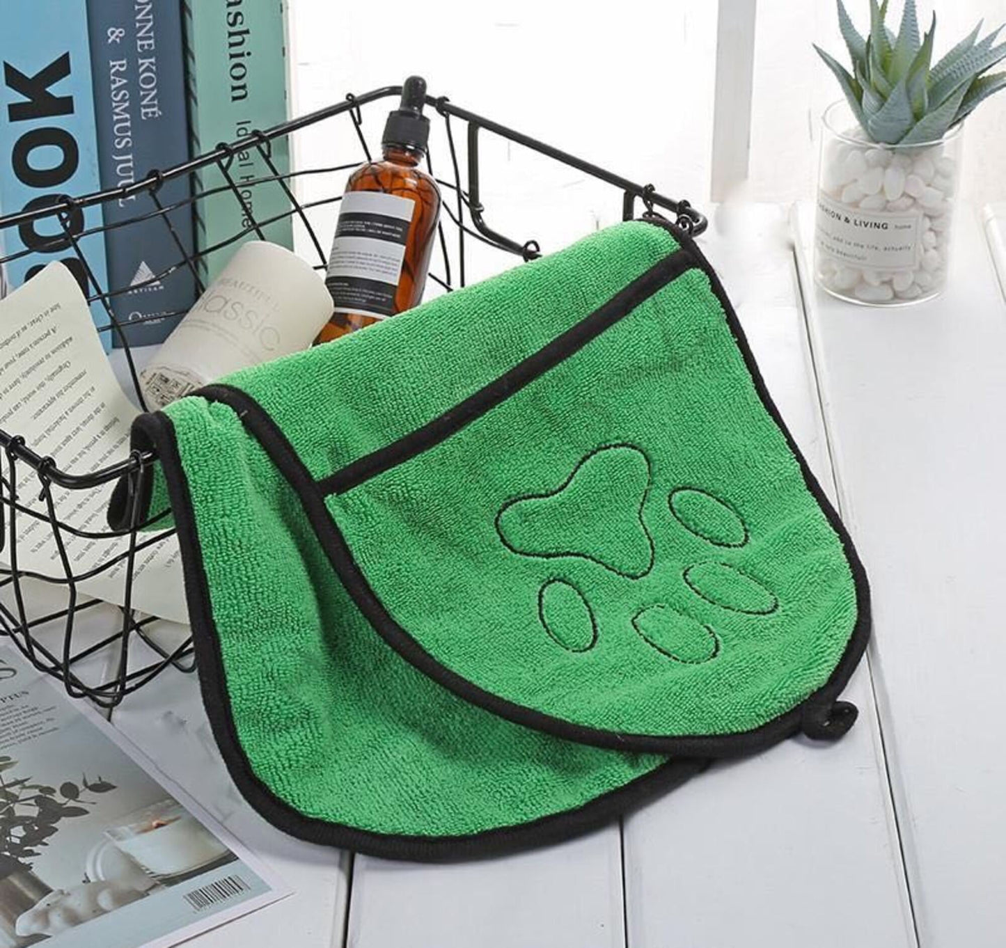 BeNat Pets – Serviette de Bain Ultra-Absorbante pour Chien – Design Double Poche