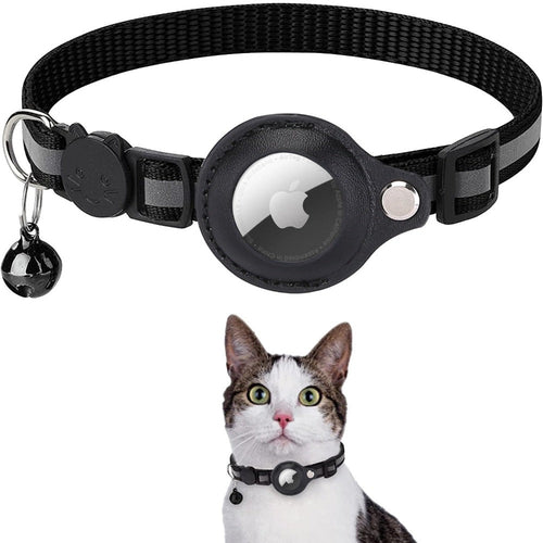 Collier Réfléchissant avec Étui AirTag pour Chat et Chien