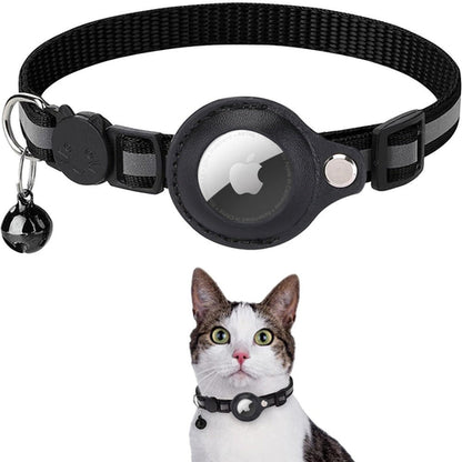 Collier Réfléchissant avec Étui AirTag pour Chat et Chien