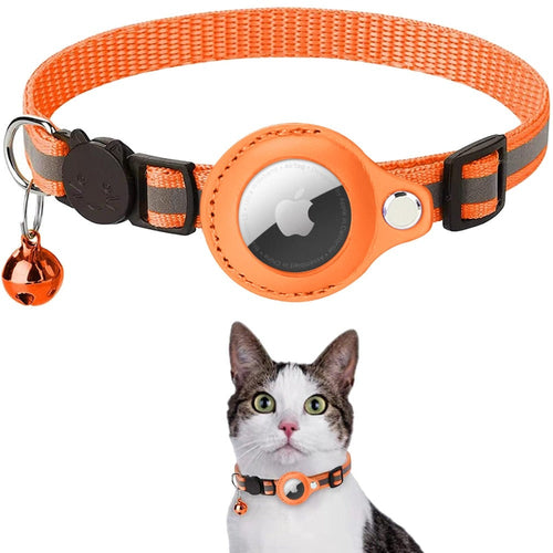 Collier Réfléchissant avec Étui AirTag pour Chat et Chien