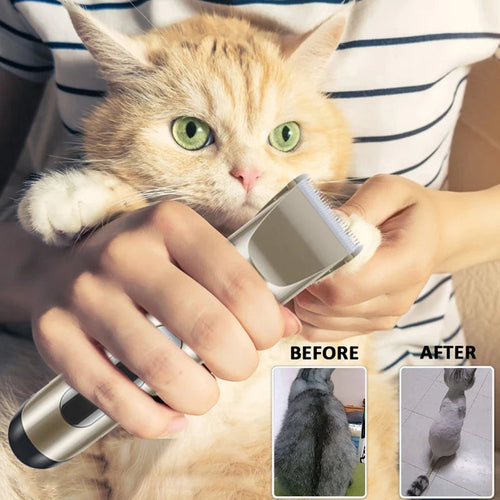 Tondeuse Professionnelle Tout Métal Rechargeable pour Chat et Chien