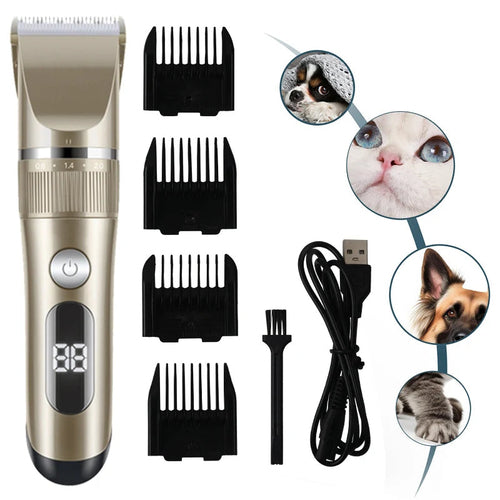 Tondeuse Professionnelle Tout Métal Rechargeable pour Chat et Chien