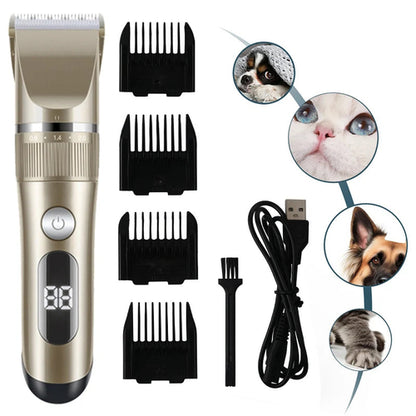 Tondeuse Professionnelle Tout Métal Rechargeable pour Chat et Chien