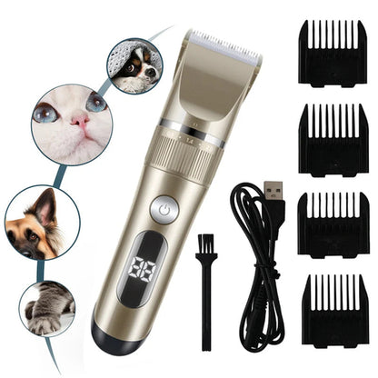 Tondeuse Professionnelle Tout Métal Rechargeable pour Chat et Chien
