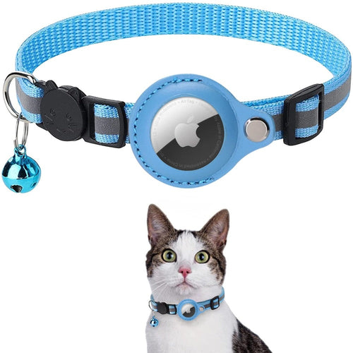 Collier Réfléchissant avec Étui AirTag pour Chat et Chien