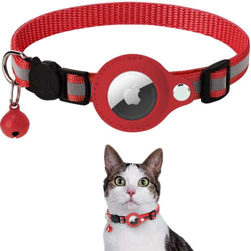 Collier Réfléchissant avec Étui AirTag pour Chat et Chien